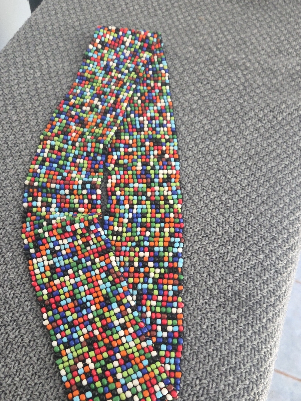 Multicolor Seed Bead Statement Belt